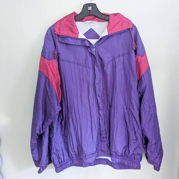 Vintage Jackets & Blazers - Vintage 80s Venezia Windbreaker Ski Jacket Purple 14/16